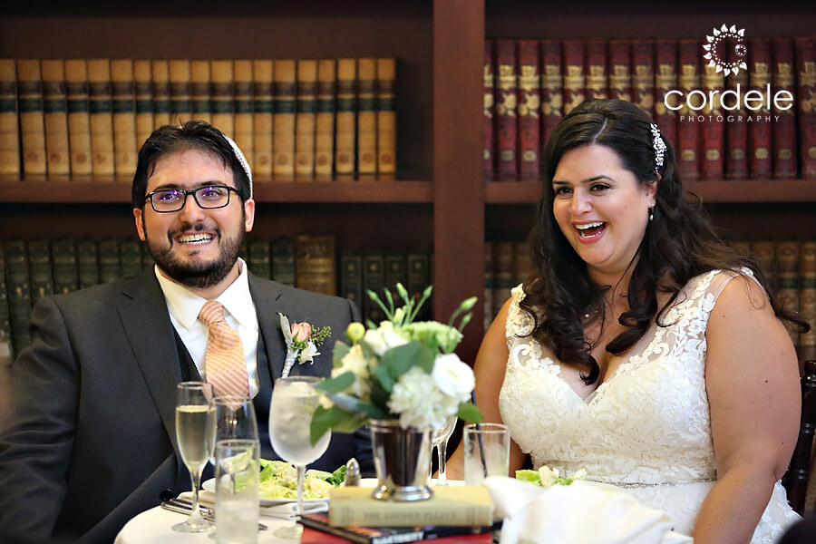 Briding groom laughing