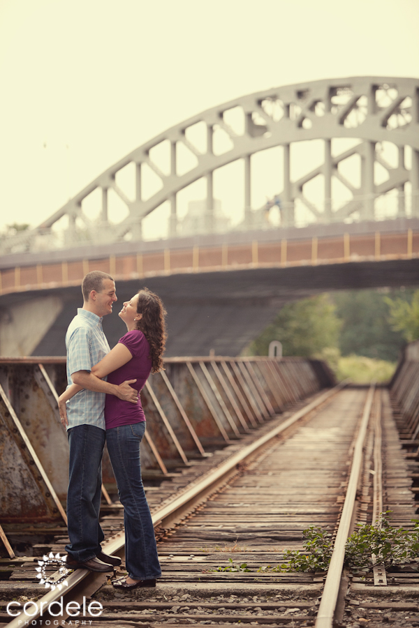 Train Tracks engagement photo Boston, Nantucket, Cape Cod, Newport